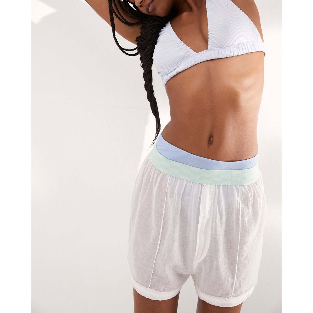 NWT Free People Sleep Talk Boxer Shorts / Alabaster